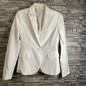 Marlene Birger Size M ivory backstitch blazer with pockets